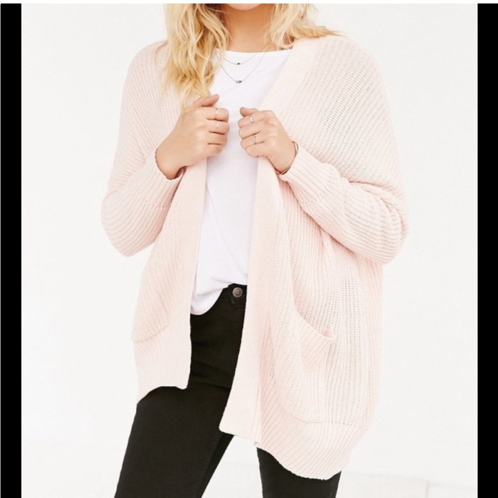 BDG Taupe Open-Front Cardigan
